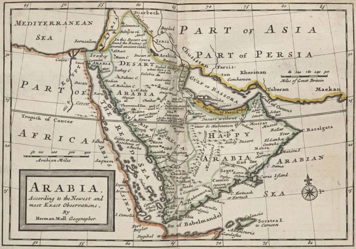 Kaart van die antieke Saoedi-Arabië