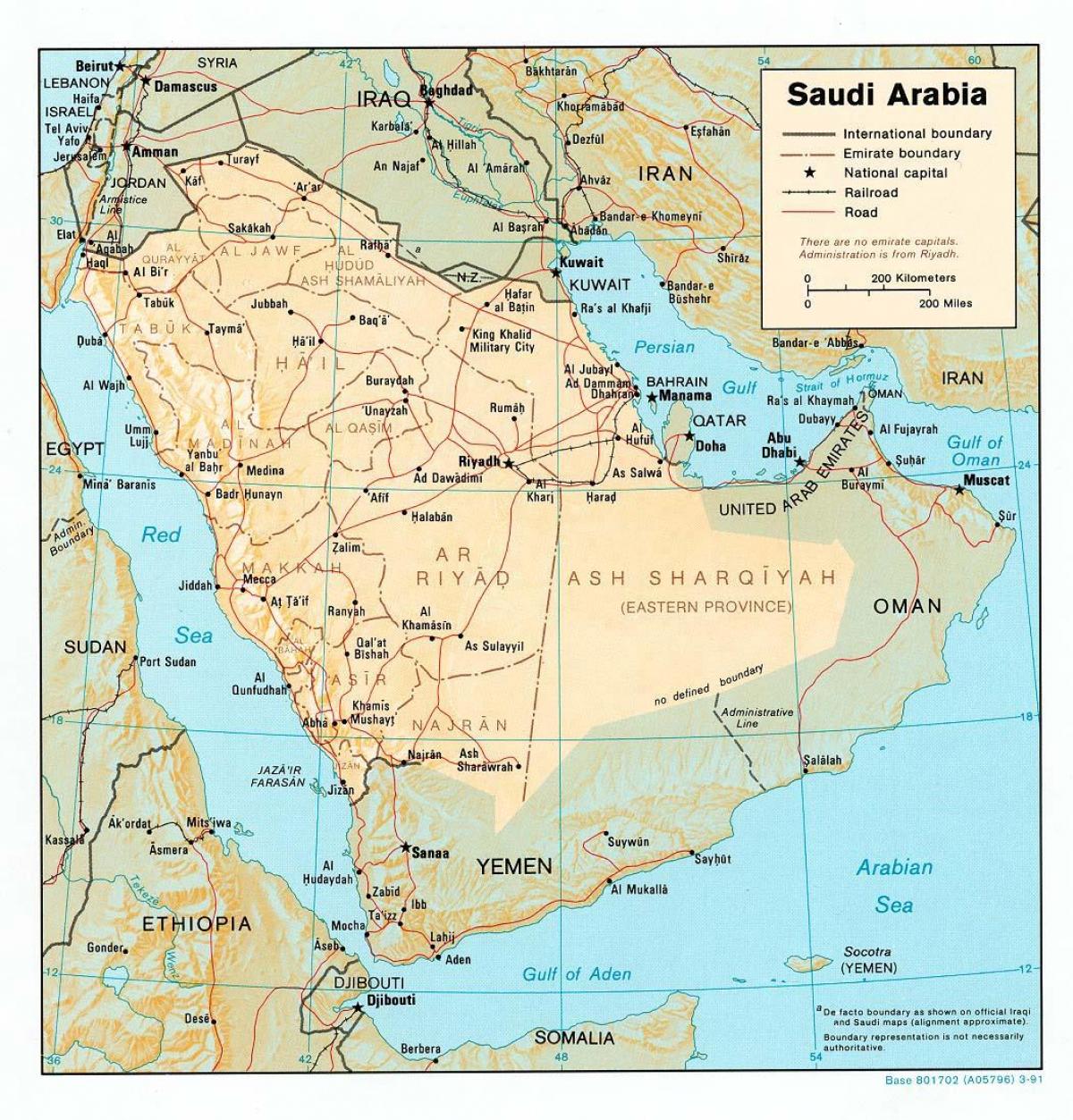 Saoedi-Arabië kaart hd