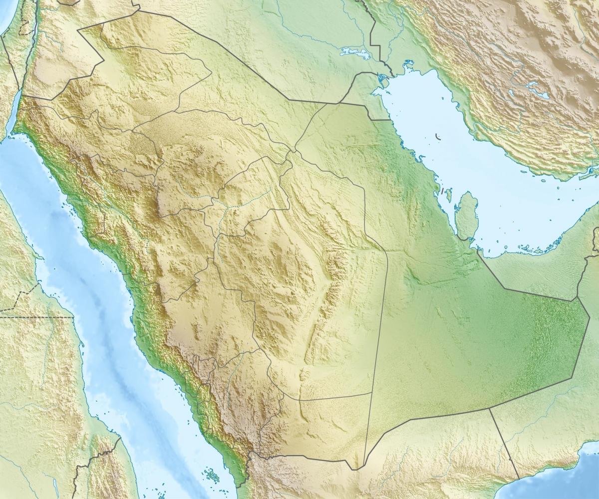 Kaart van Saoedi-Arabië berge