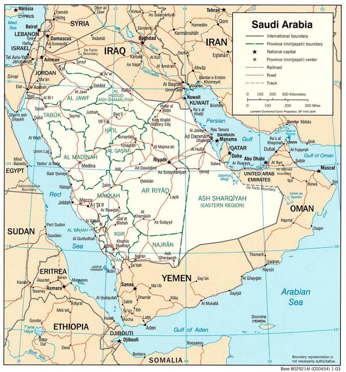 Saoedi-Arabië paaie kaart