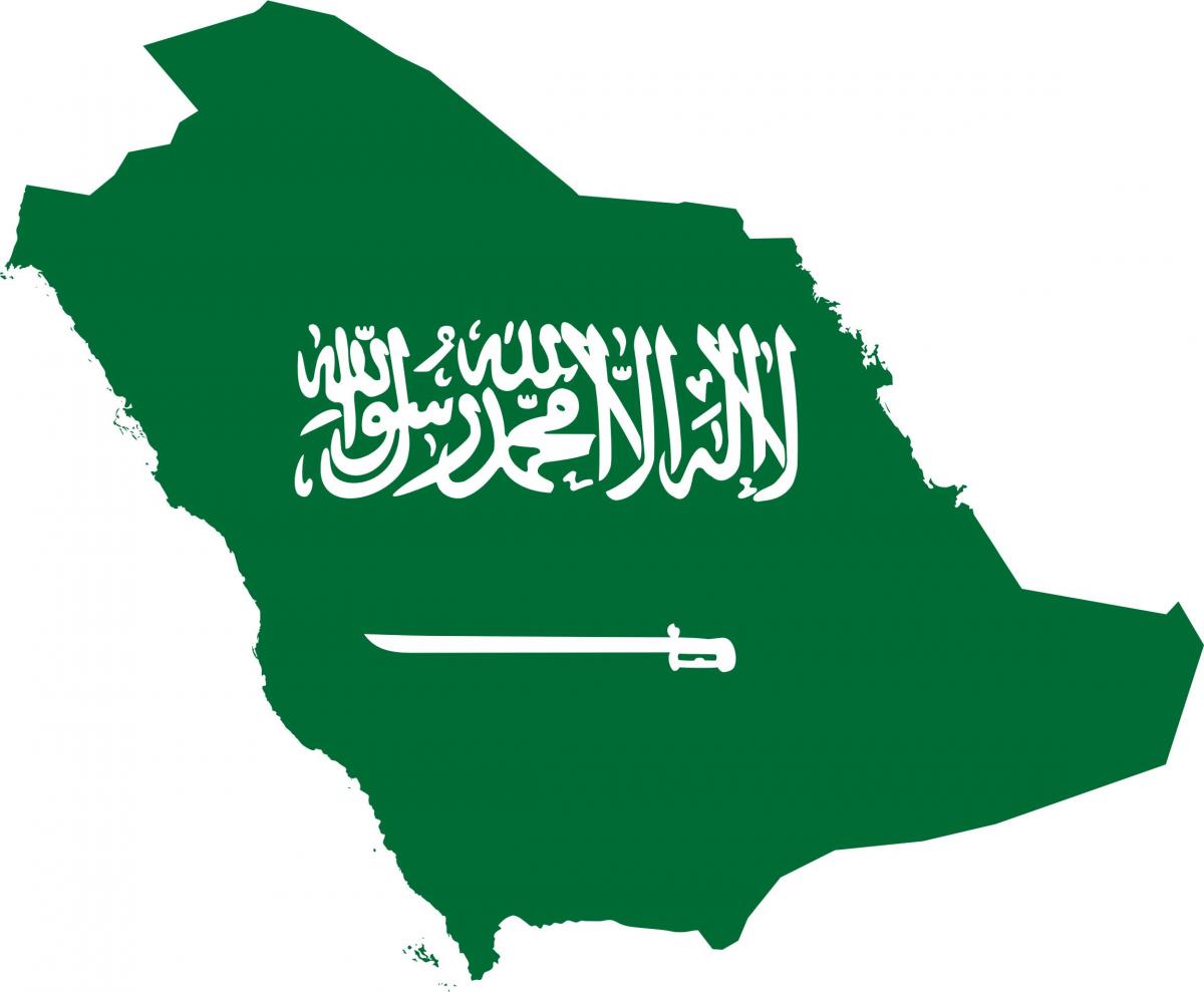 Saoedi-Arabië kaart vlag