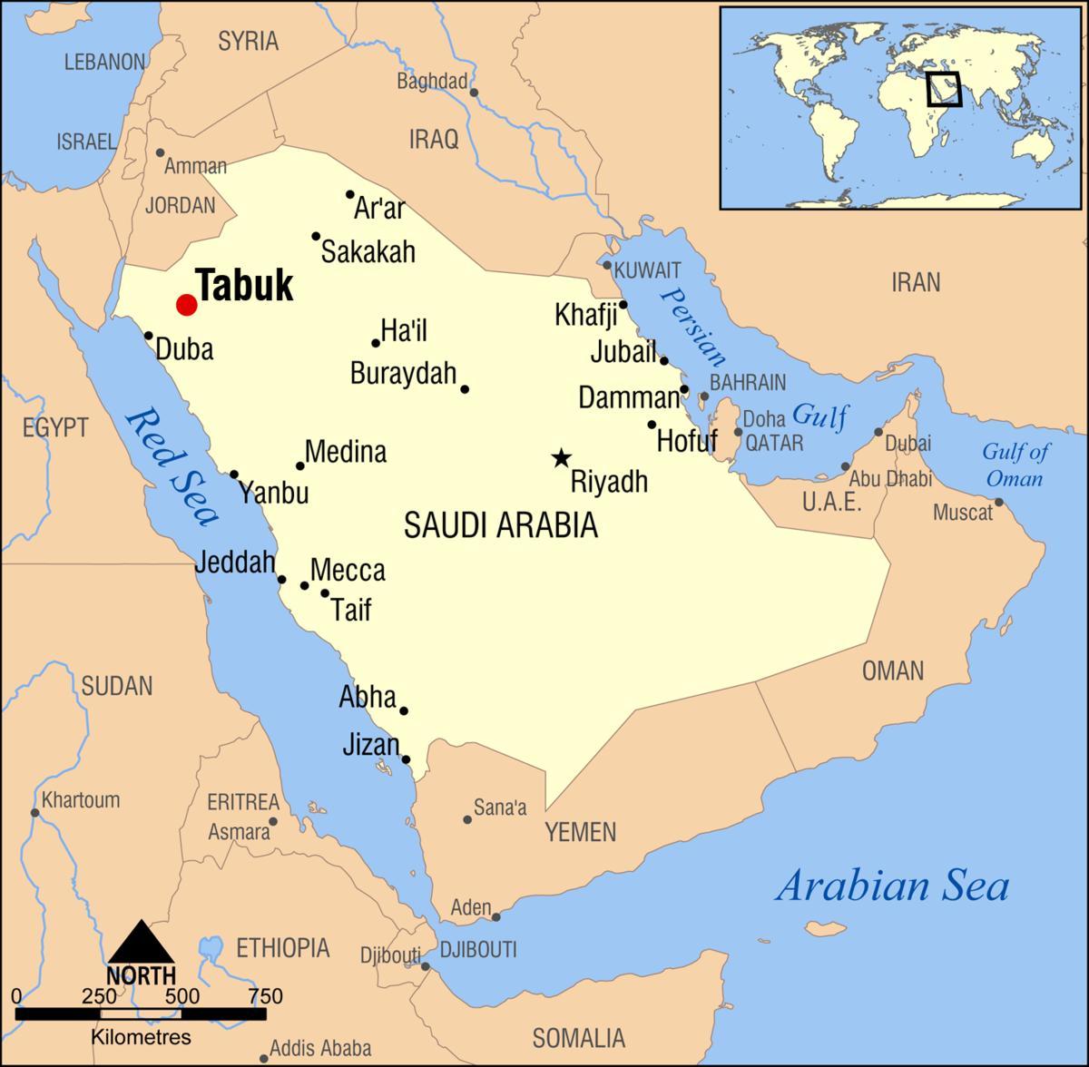 tabuk KSA kaart