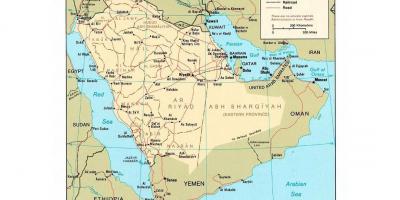 Saoedi-Arabië kaart met die groot stede