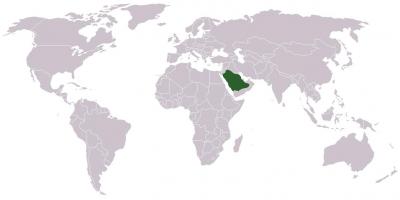 Saoedi-Arabië op'n wêreld kaart