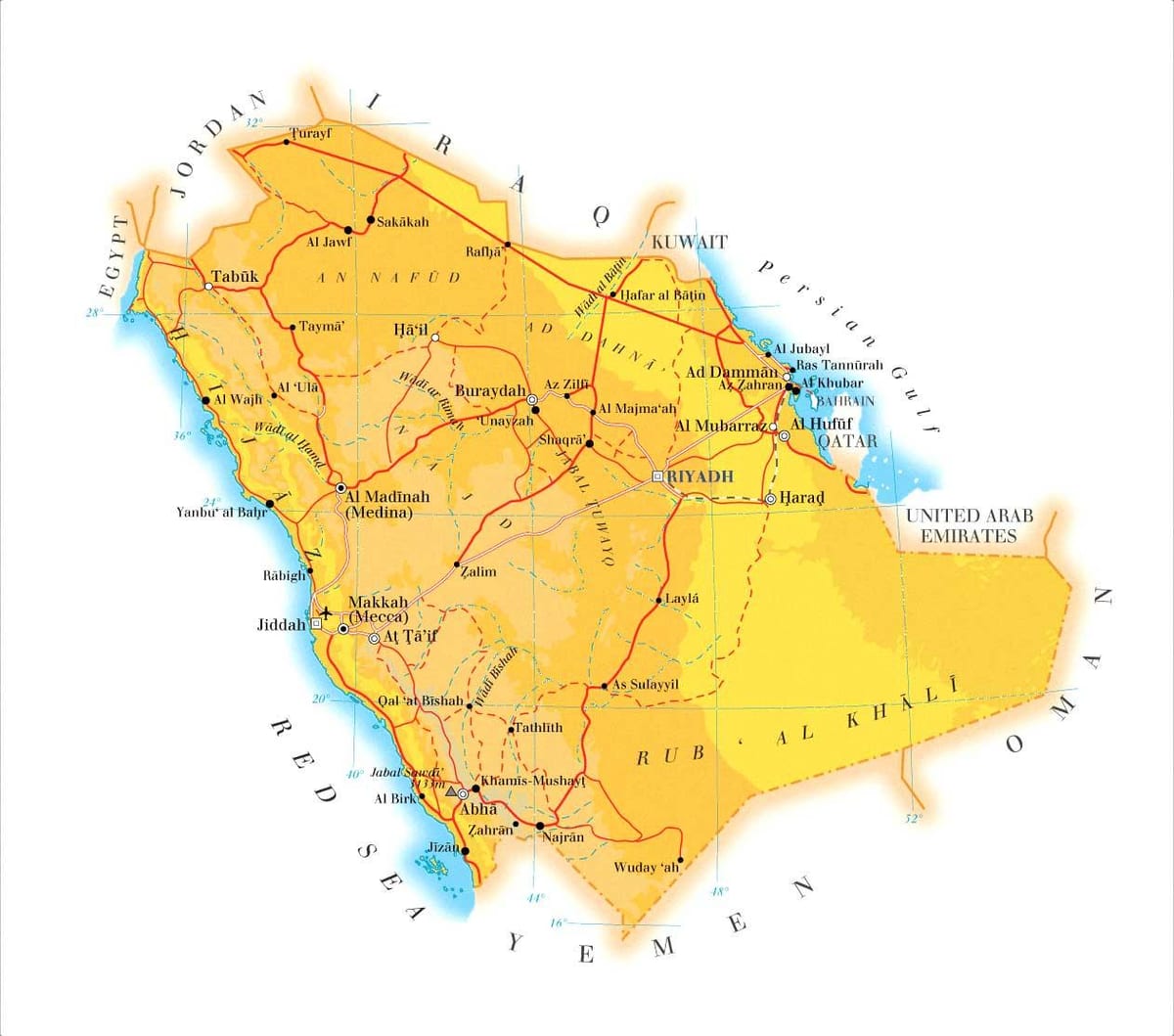 dammam KSA kaart