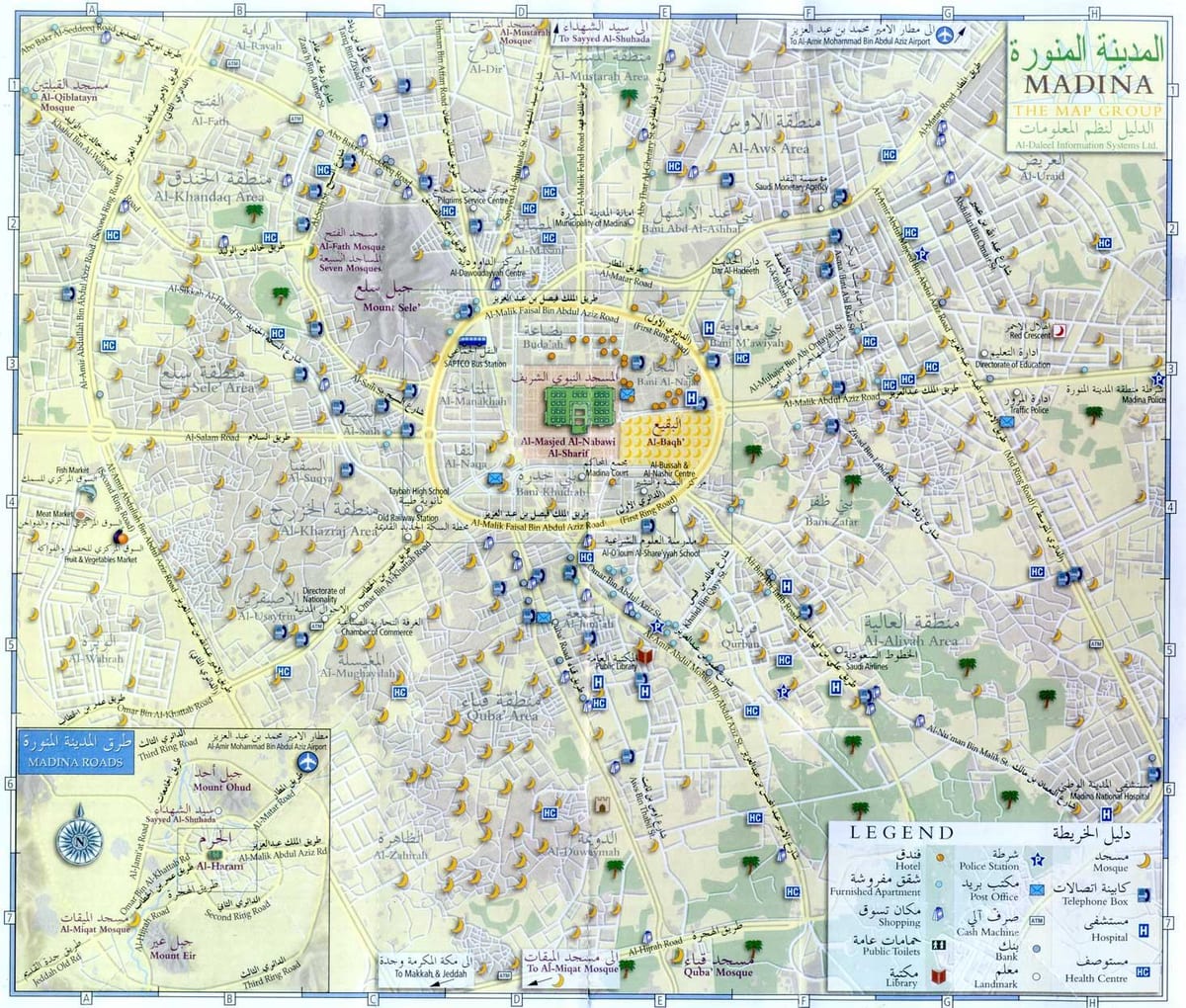 kaart van madina munawara Saoedi-Arabië