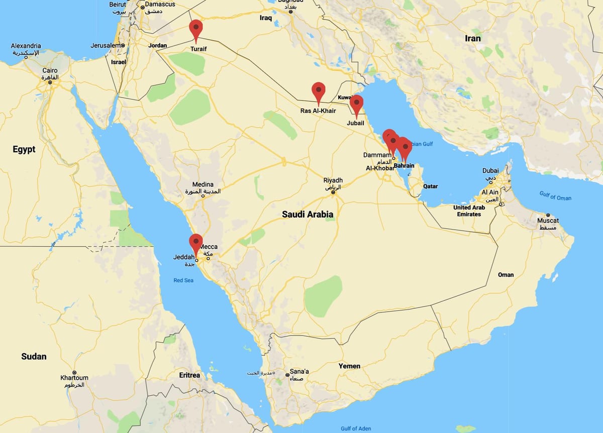 kaart van Saoedi-Arabië al khobar