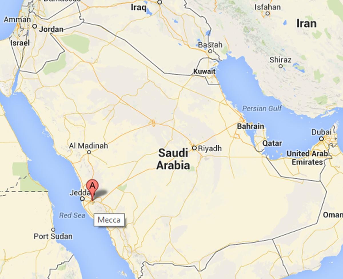 Kaart van makkah Saoedi-Arabië