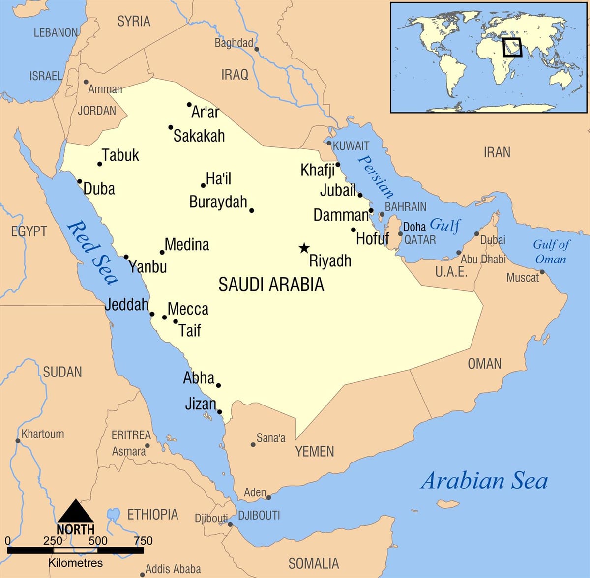 riyadh KSA kaart