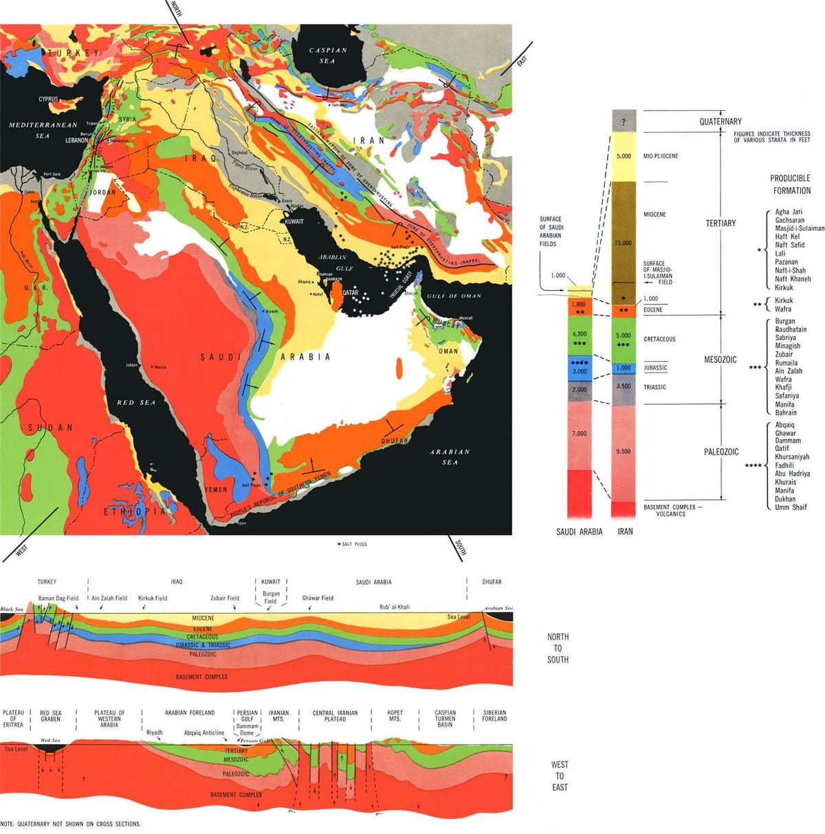 geologiese kaart van Saoedi-Arabië