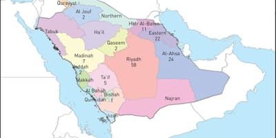 Kaart van al-ahsa Saoedi-Arabië