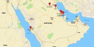 Kaart van Saoedi-Arabië al khobar