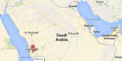 Kaart van makkah Saoedi-Arabië