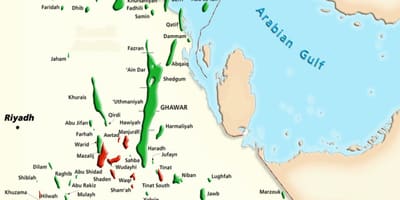 Kaart van manifa Saoedi-Arabië