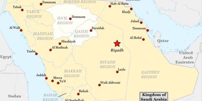 Kaart van najran Saoedi-Arabië