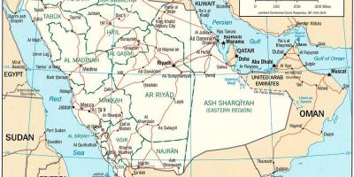 Kaart van Saoedi-Arabië politieke